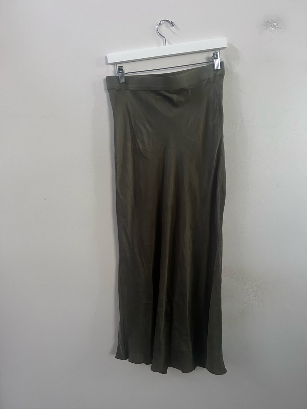 Outerknown green midi slip skirt